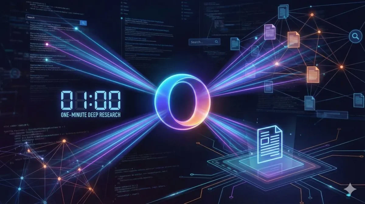 Opera Neon ganha pesquisa profunda em 1 minuto e Gemini 3 Pro