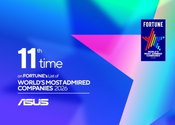ASUS Fortune 2026 TecheNet Asus distinguida pela 11. ª vez na lista das empresas mais admiradas do mundo da fortune