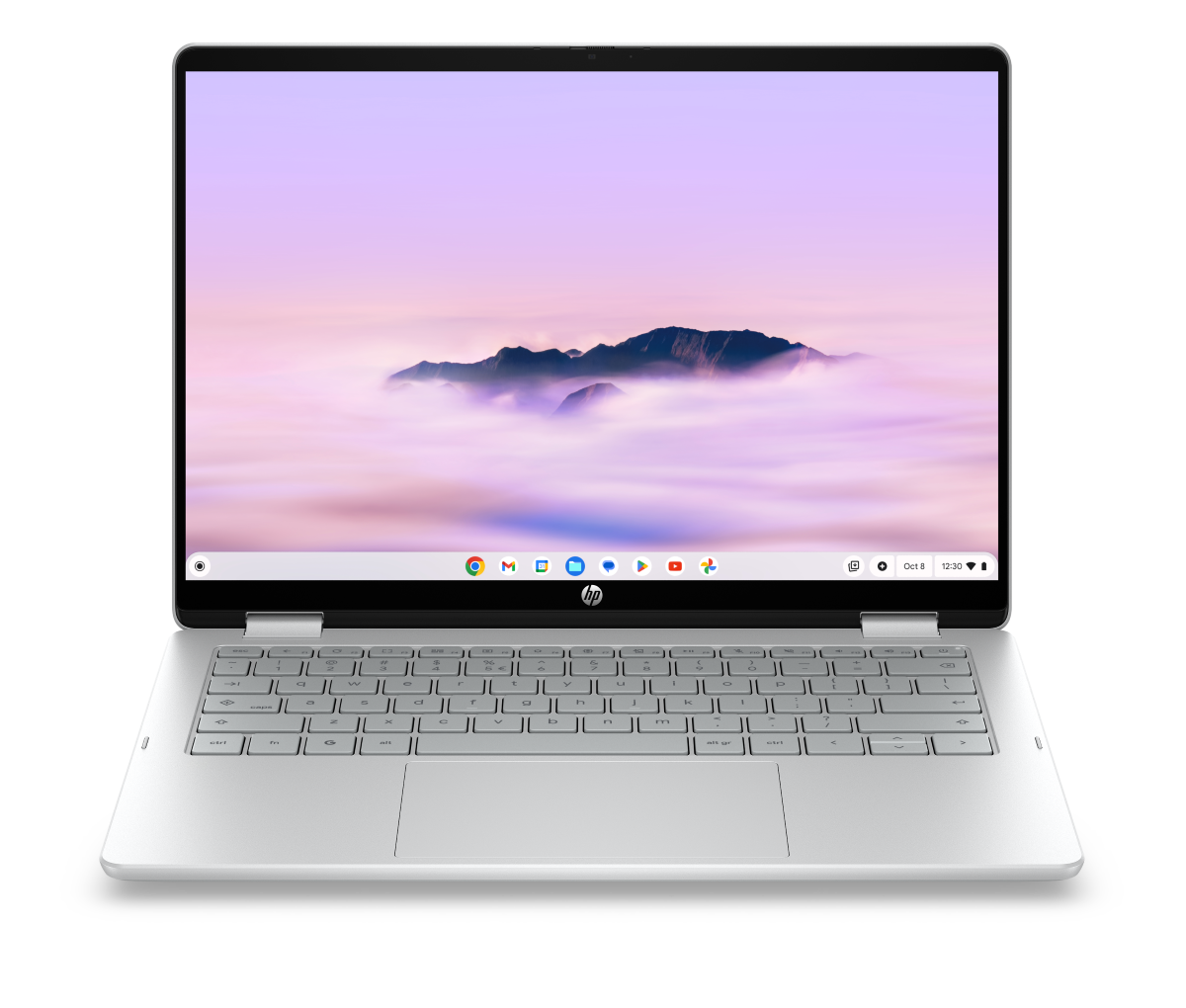 HP Chromebook Plus x360 14 GlacierSilver Front TecheNet Hp chromebook plus x360 14 glaciersilver front