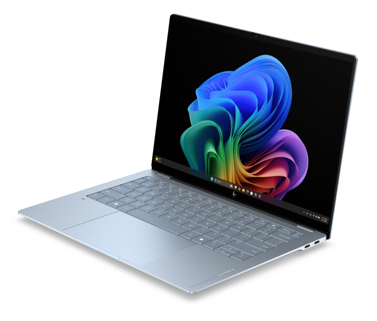 Hp omnibook ultra 14 inch laptop ngai pc stoneblue qc frontleft