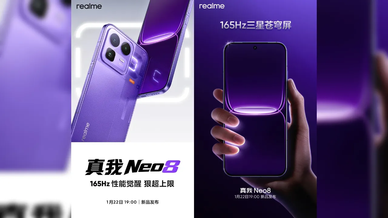 Realme Neo 8 chega a 22 de janeiro com ecrã de 6.500 nits e