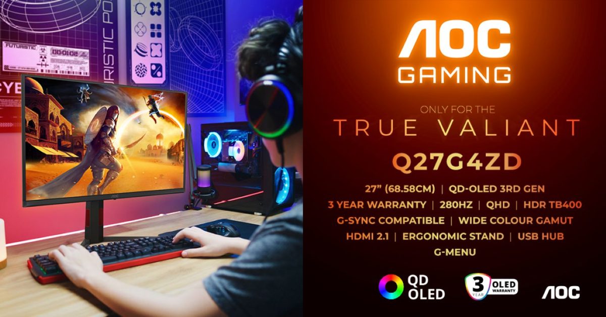 Aoc gaming q27g4zd: monitor qd-oled de 280 hz por 479€
