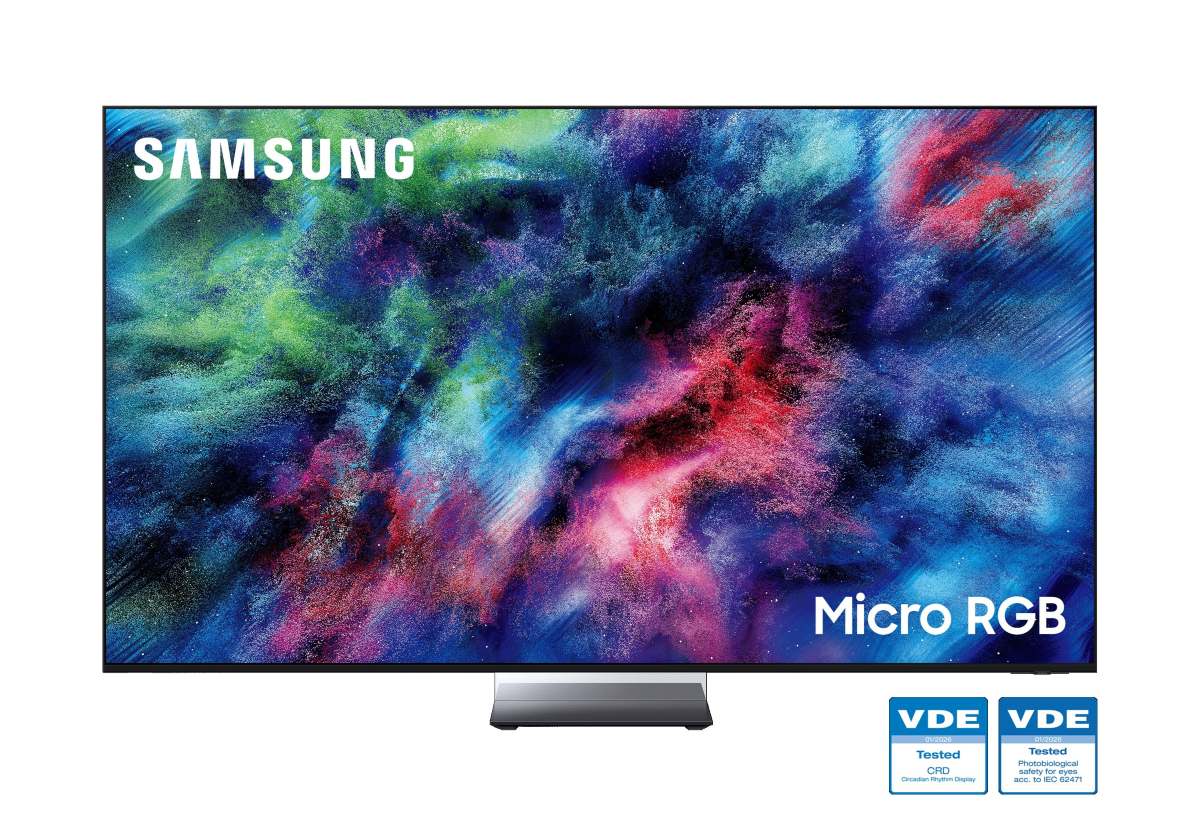 Samsung TVs and Displays Micro RGB TV VDE Safety for Eyes and Circadian Rhythm Display Certifications certificação de saúde, instituto alemão VDE, TV Micro RGB TecheNet Tv micro rgb da samsung recebe certificação de saúde da vde