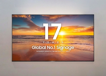 Samsung lidera o mercado de ecrãs comerciais pelo 17. º ano consecutivo