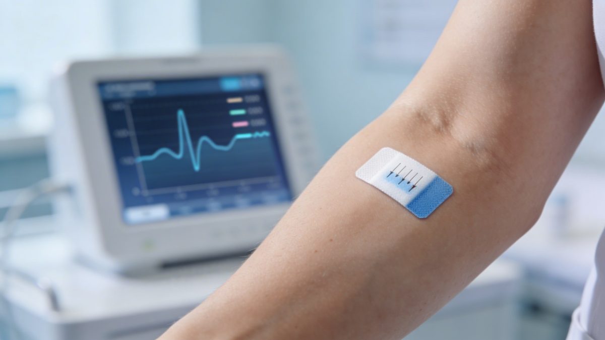 conceito de Biossensor hormonal vestivel Biossensor hormonal, ciclos de FIV TecheNet Biossensor hormonal vestível em teste para ciclos de fiv