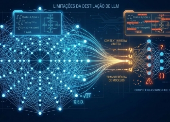 Representação visual dos limites da destilação de llm com modelo de linguagem pequeno a falhar em tarefa complexa real