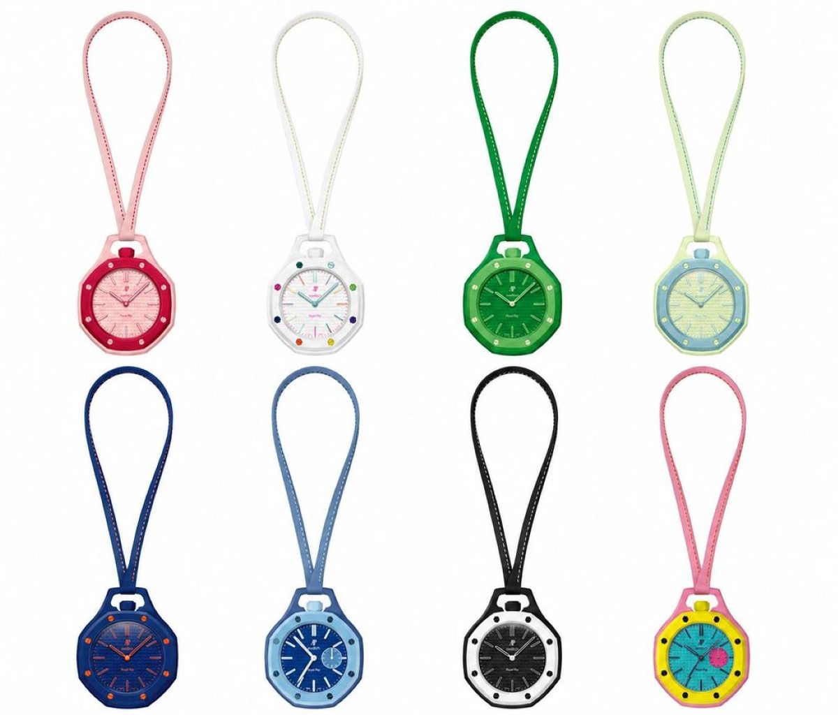 Audemars Piguet × Swatch Royal Pop todas as cores Audemars Piguet, coleção Royal Pop, relógios, swatch TecheNet Cores dos oito modelos da coleção royal pop