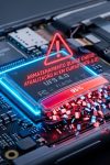 Ilustração de um chip de smartphone com armazenamento cheio, a representar as exigências de espaço do android aicore.