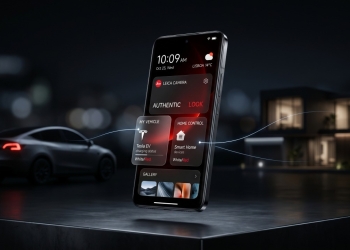 Smartphone xiaomi com interface hyperos 4 liquid glass ligado ao ecossistema de automóvel e casa inteligente