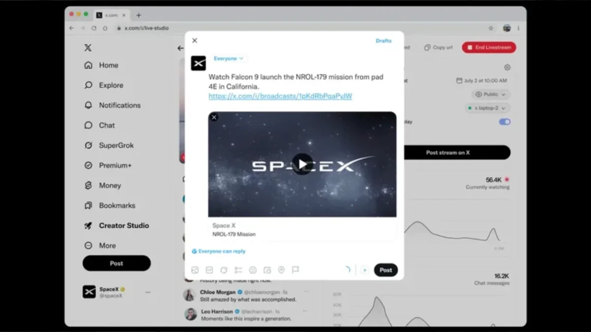 X livestreams