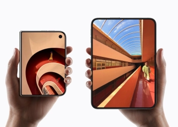 Apple iPhone Duo fechado aberto iPhone Duo, smartphones dobráveis TecheNet Iphone duo pode conquistar 25% do mercado de smartphones dobráveis