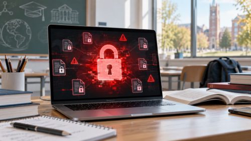 Ataque de ransomware ao portatil numa sala de aula TecheNet Ransomware no ensino: 85% dos ataques exploram identidade