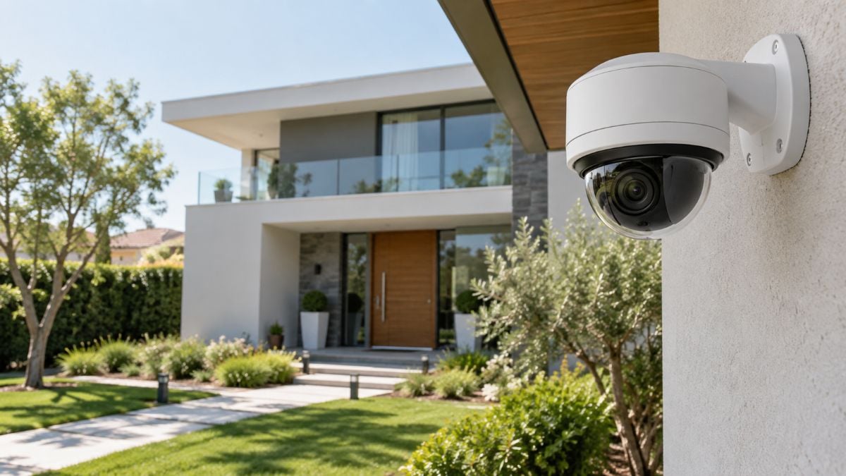 Camara de Seguranca numa Casa Moderna câmara de vigilância TecheNet Câmara de vigilância