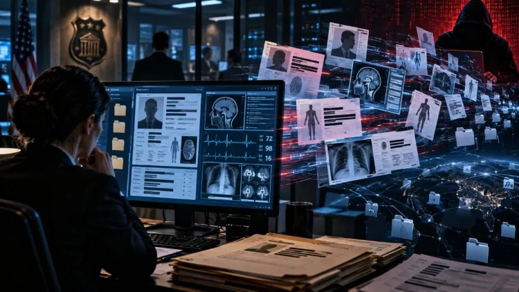 Imagem conceitual de dados roubados ao fbi