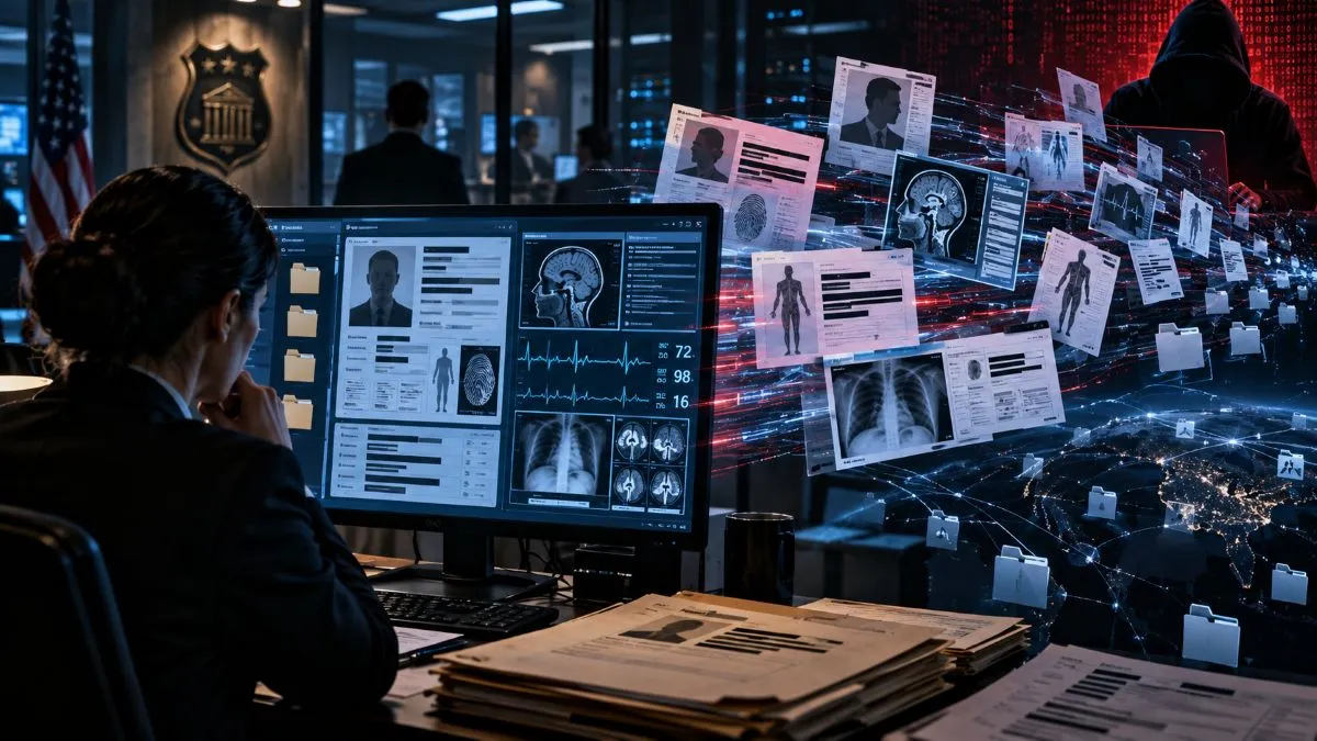 Imagem conceitual de Dados roubados ao FBI dados roubados ao FBI, FBI, ShinyHunters TecheNet Dados roubados ao fbi incluem avaliações psiquiátricas