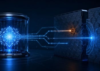 OpenAI Astra imagem conceitual capacidades cibernéticas, Daybreak Blue, ExploitBench, exploração de vulnerabilidades, OpenAI Astra, OpenAI Preparedness Framework, segurança da inteligência artificial, vulnerabilidades zero-day TecheNet Openai astra identifica uma vulnerabilidade crítica num sistema digital protegido.