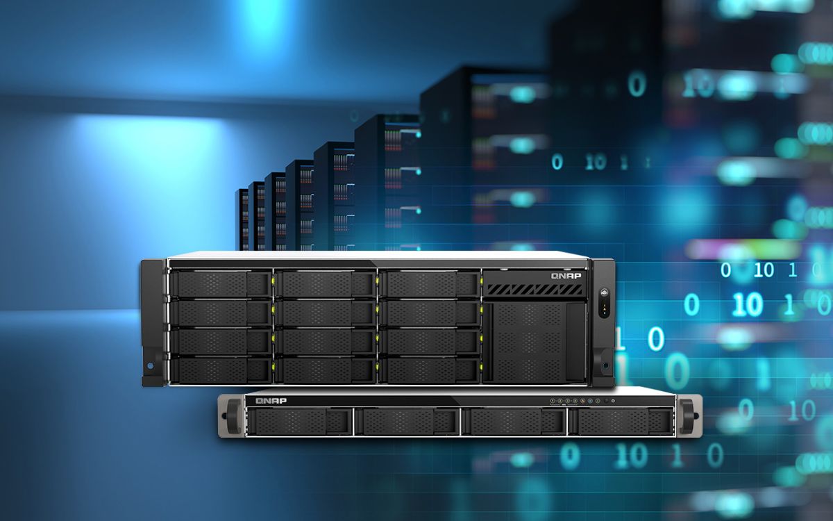 QNAP TS 432XeU NAS, QNAP, QNAP TS-432XeU TecheNet Qnap ts-432xeu: nas 1u curto com portas 10gbe e 2. 5gbe