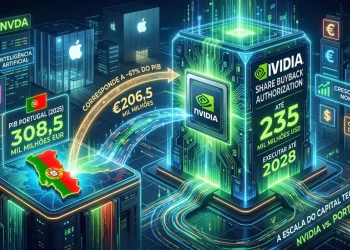 Recompra de ações da nvidia equivale a 67% do pib português