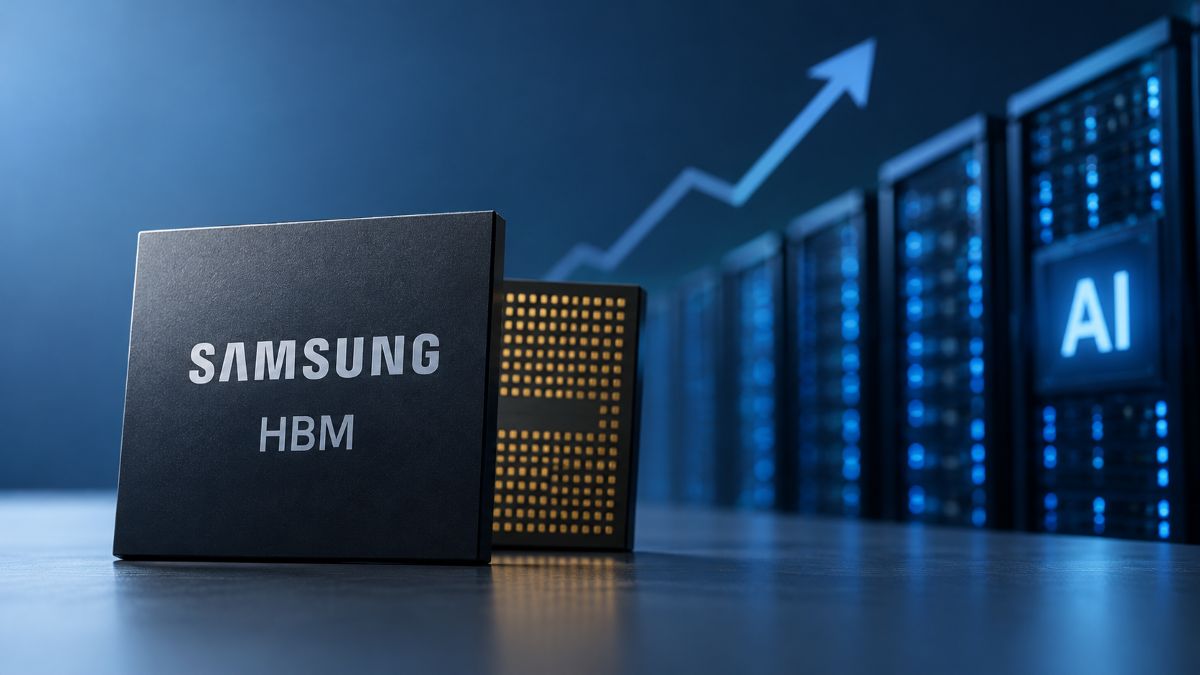Chip Samsung HBM em Ambiente de IA Escassez de memória, memória HBM, memória para IA TecheNet Samsung prevê escassez de memória para ia até 2028