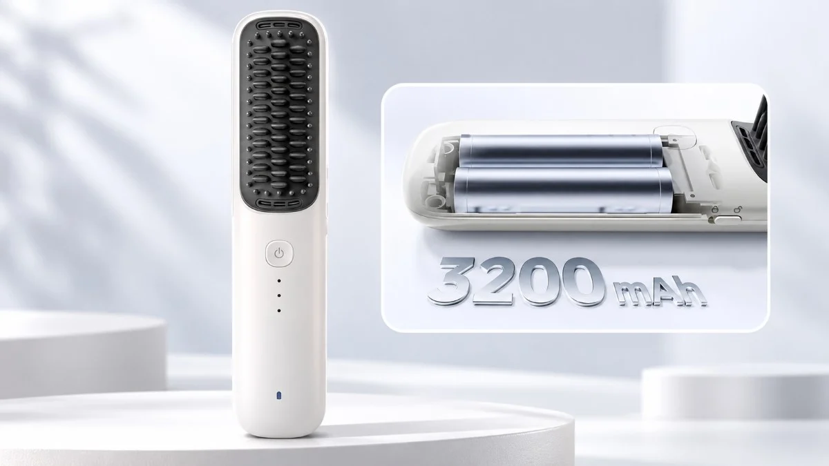 Escova Alisadora Sem Fios 3200 mAh escova alisadora Xiaomi, Mijia Wireless Hair Straightener Brush 2 TecheNet Xiaomi cordless hair straightener brush