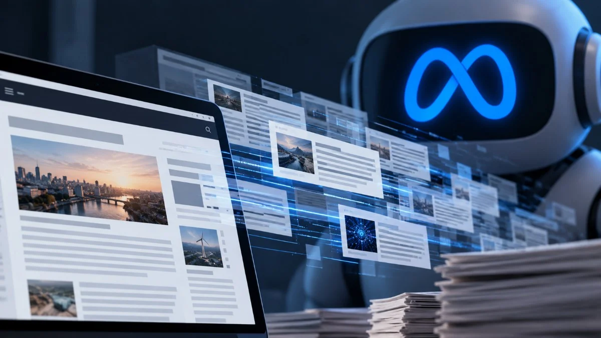 IA a processar noticias digitais comunicação social, direitos de autor, Meta, treino de IA TecheNet Meta retira referência ao treino de ia