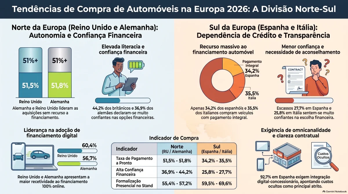 Tendencias de Compra Automovel 2026 estudo da Codeweavers, financiamento automóvel, grupo Cox Automotive TecheNet Financiamento automóvel divide o norte e o sul da europa