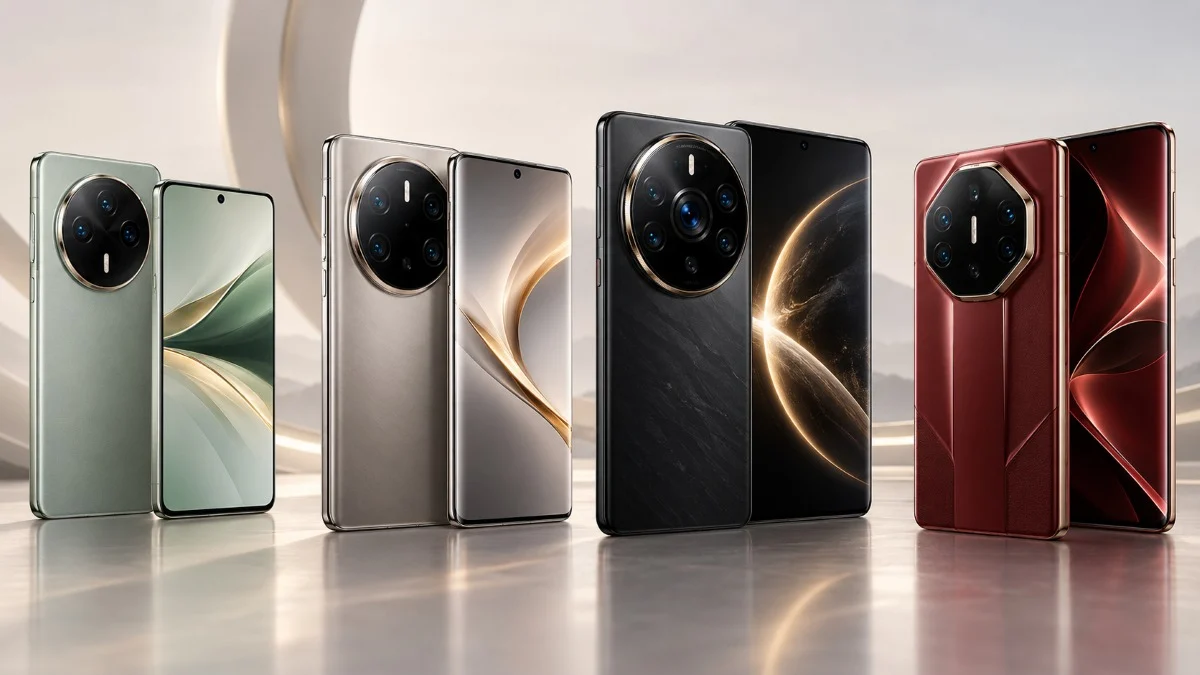 Vitrine dos Smartphones Premium Huawei Mate 90 TecheNet Huawei apresenta série mate 90 com 4 modelos e harmonyos 7